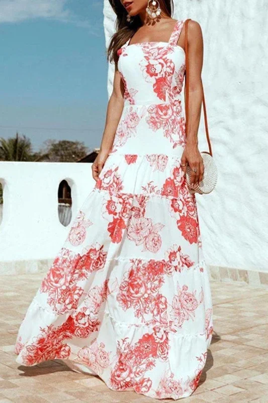 Women's Casual Attire Sporty Fashion Offers Fashion Sweet Print Patchwork Spaghetti Strap A Line Dresses Women's Casual Attire Sporty Fashion Offers Fashion Sweet Print Patchwork Spaghetti Strap A Line Dresses
