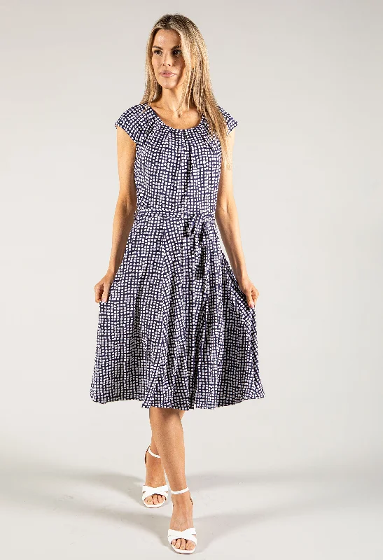 Elegant Women's Attire Polished Style Deals Cap Sleeve Midi Dress