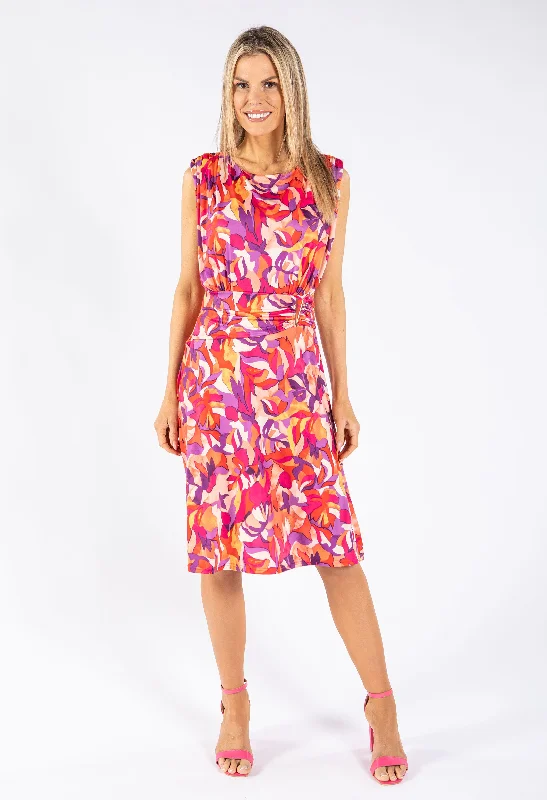 Women's Seasonal Clothing Effortless Style, Endless Impact Leaf Print Sleeveless Dress