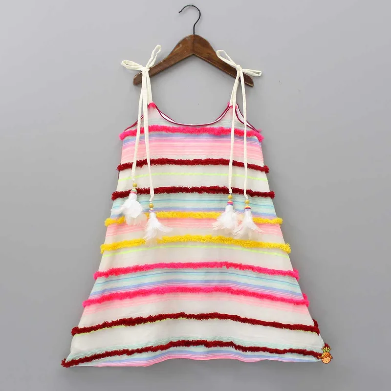 Casual Garments For Women End-Of-Season Clearance Horizontal Striped Multicolour Strappy Dress Casual Garments For Women End-Of-Season Clearance Horizontal Striped Multicolour Strappy Dress