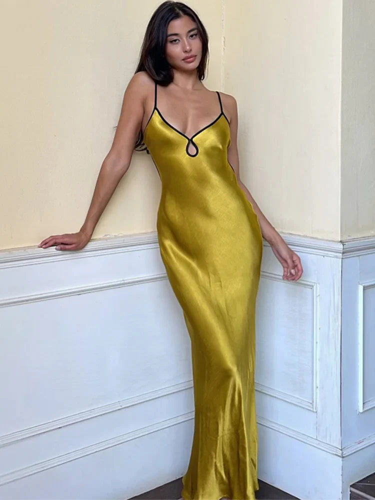 Modern Women's Outfit Relaxed Style Sleeveless Slips Backless Patchwork Lace Up Cut Out Elegant Sexy Gorgeous Stylish Fashionable Maxi Dress Modern Women's Outfit Relaxed Style Sleeveless Slips Backless Patchwork Lace Up Cut Out Elegant Sexy Gorgeous Stylish Fashionable Maxi Dress