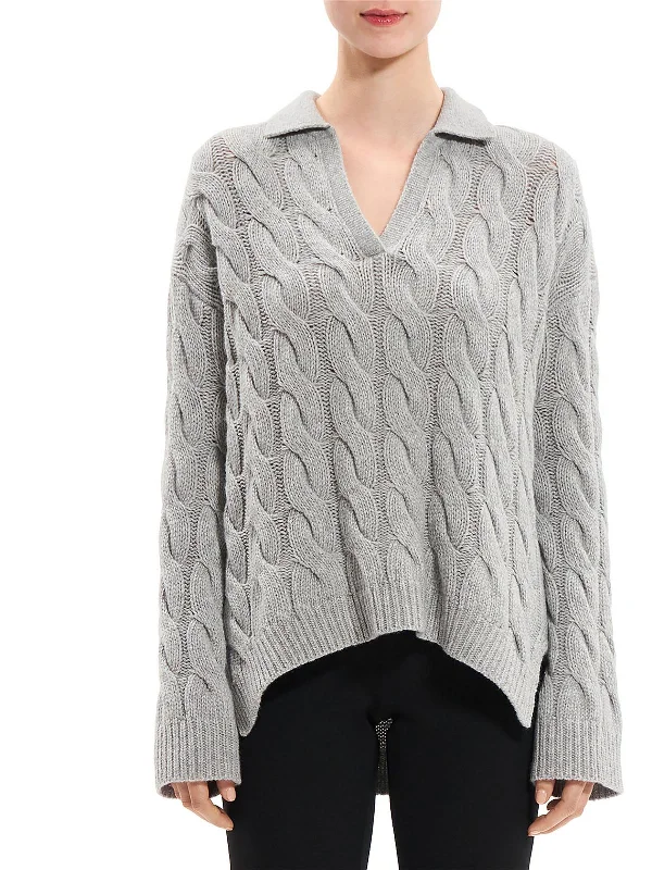 Women's Date Night Outfit Trendy Women'S Wear Collection KARENIA Womens Wool Cashmere V-Neck Sweater