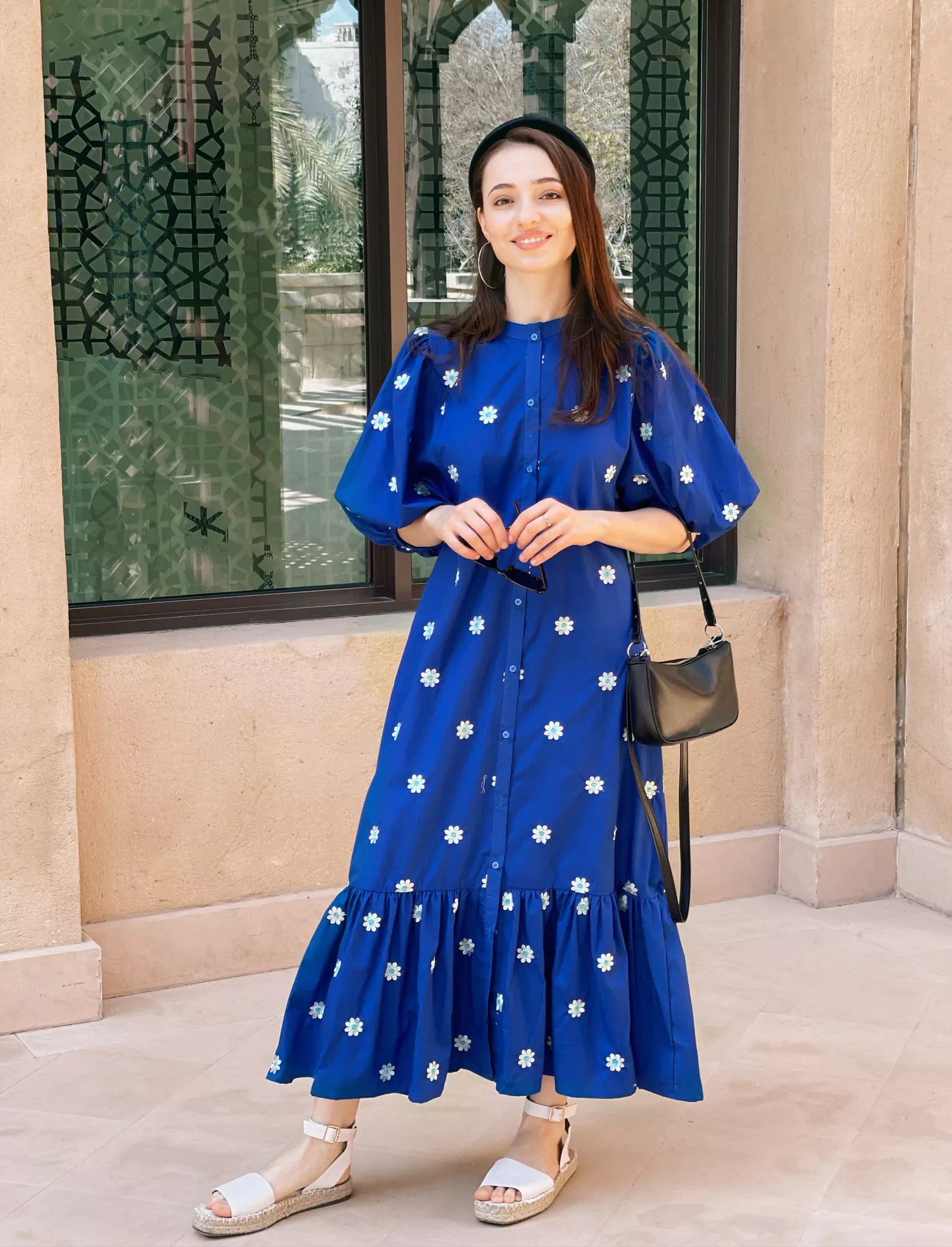 Women's Work Apparel Trendy Looks On Sale Mermaid Summer Cotton Embroidered Dress - Blue Women's Work Apparel Trendy Looks On Sale Mermaid Summer Cotton Embroidered Dress - Blue