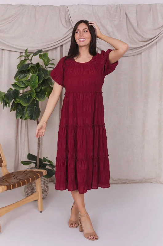 Affordable Women's Attire Browse Our Top Products Serena modest midi dress in mahogany-final sale Affordable Women's Attire Browse Our Top Products Serena modest midi dress in mahogany-final sale
