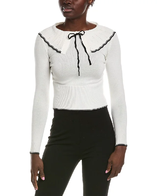 Women's Casual Wear Outfit Fashion-Forward Offers Madison Miles Tie-Neck Pullover