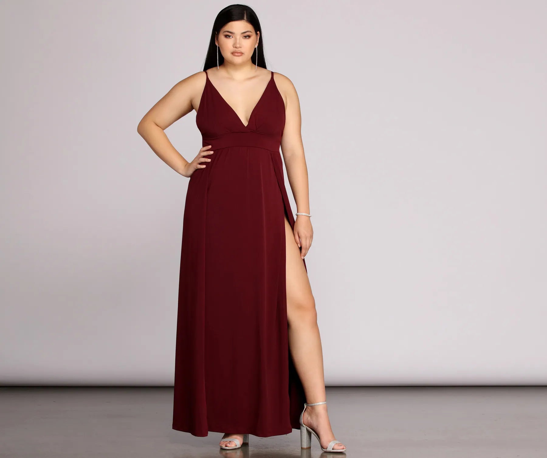 Women's Apparel And Garments Weekend Exclusive Plus Galilea Formal High Slit Dress