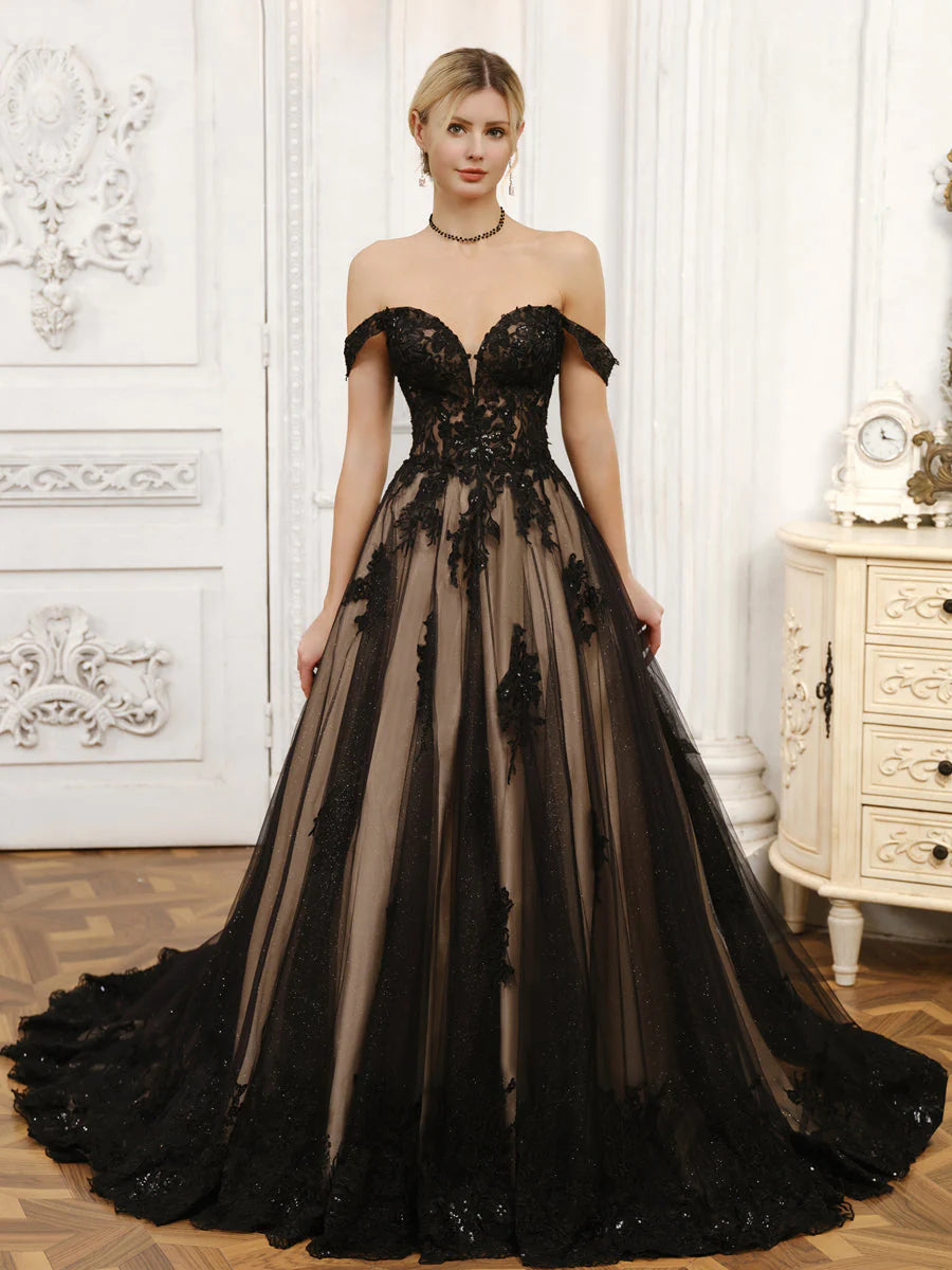 Women's Trendy Garments New Season Fashion Preview Sale Off-The-Shoulder Tulle Ball Gown Wedding Dresses With Beading Women's Trendy Garments New Season Fashion Preview Sale Off-The-Shoulder Tulle Ball Gown Wedding Dresses With Beading