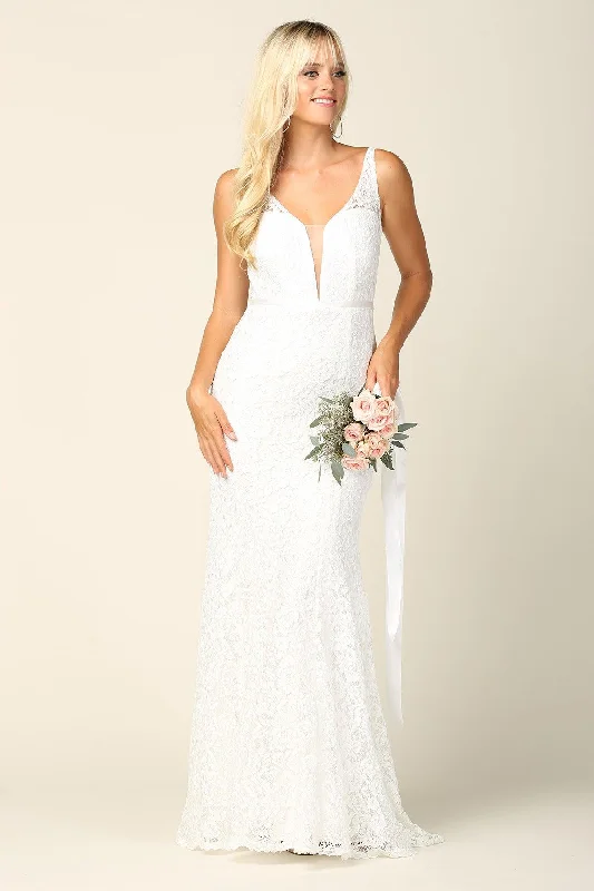 Vintage-Inspired Women's Apparel Hot Deals Bridal Long Sleeveless Lace Wedding Dress Vintage-Inspired Women's Apparel Hot Deals Bridal Long Sleeveless Lace Wedding Dress