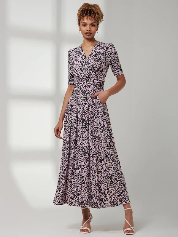Women's Resort Attire Stylish Statements Jolie Moi Kendall Wrap Front Maxi Dress, Pink Animal Women's Resort Attire Stylish Statements Jolie Moi Kendall Wrap Front Maxi Dress, Pink Animal