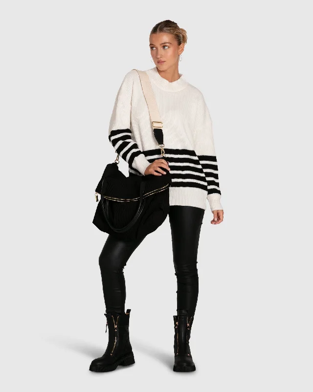 Women's Vintage-Inspired Outfit New Season Fashion Preview Sale Everything I Do Oversize Striped Knit