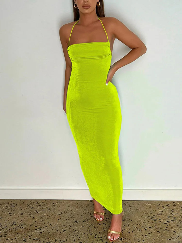 Women's High-Fashion Outfit Chic Trend Collection FashionSierra Fashion Halter Sexy Backless Draped Women Summer Club Party Straps Shift Maxi Dress Women's High-Fashion Outfit Chic Trend Collection FashionSierra Fashion Halter Sexy Backless Draped Women Summer Club Party Straps Shift Maxi Dress