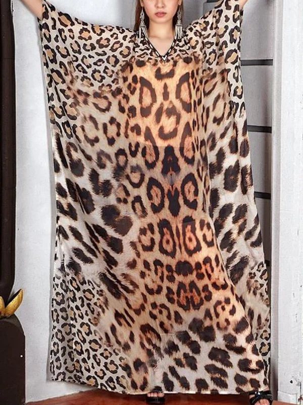 Women's Athletic Outfit Seasonal Clearance Women's Casual Loose Leopard Print Dress