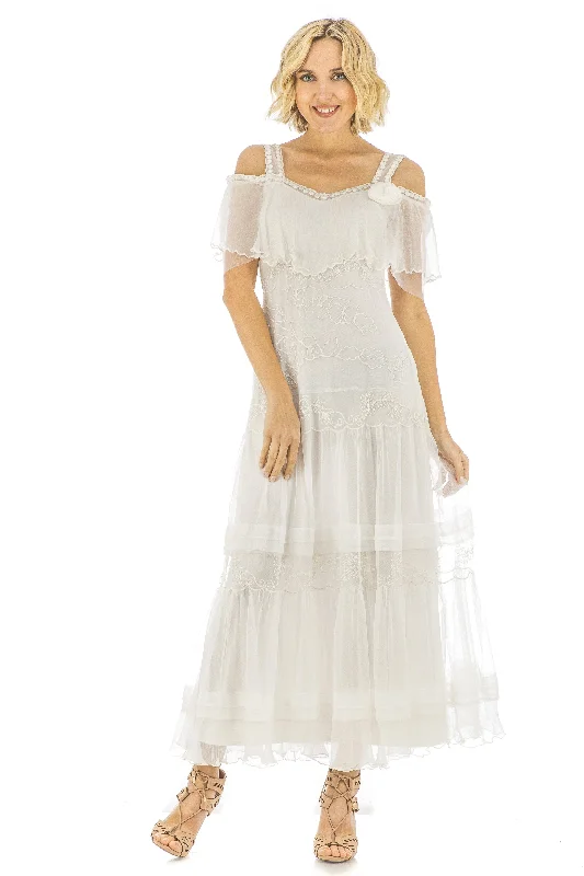 Women's Evening Wear Outfit Contemporary Fashion Sale Delillah Vintage Inspired Wedding Dress in Ivory by Nataya
