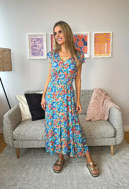 Elegant Women's Attire Modish Fashion Discounts Floral V Neck Dress