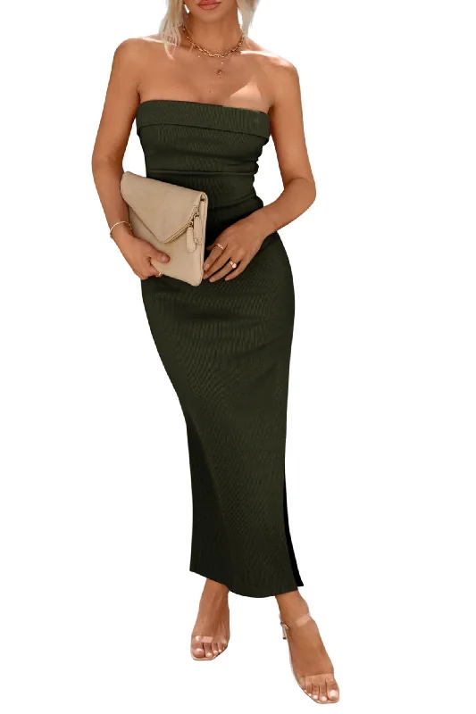 Women's Casual Wear Outfit Unbeatable Deals PRETTYGARDEN Women's Summer Bodycon Maxi Tube Dress Ribbed Strapless Side Slit Long Going Out Casual Elegant Party Dresses (Army Green,Small) Women's Casual Wear Outfit Unbeatable Deals PRETTYGARDEN Women's Summer Bodycon Maxi Tube Dress Ribbed Strapless Side Slit Long Going Out Casual Elegant Party Dresses (Army Green,Small)
