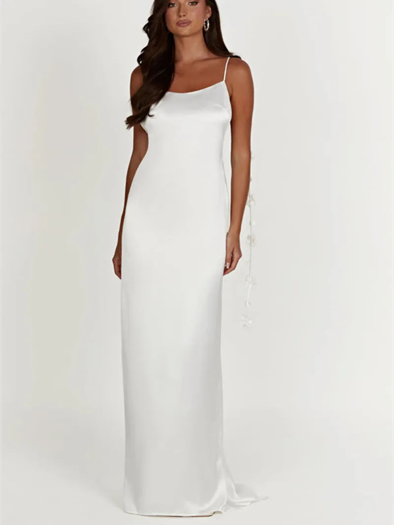 Casual Chic Women's Clothes Budget Friendly Color Flower Tassel Sleeveless Sling Cocktail Summer Party Club Backless Long Maxi Dress Casual Chic Women's Clothes Budget Friendly Color Flower Tassel Sleeveless Sling Cocktail Summer Party Club Backless Long Maxi Dress
