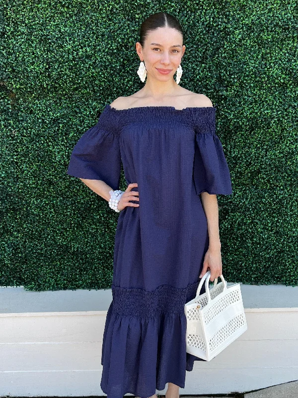 Women's Clothes For The Office Shop The Hottest Deals Off The Shoulder Midi Dress