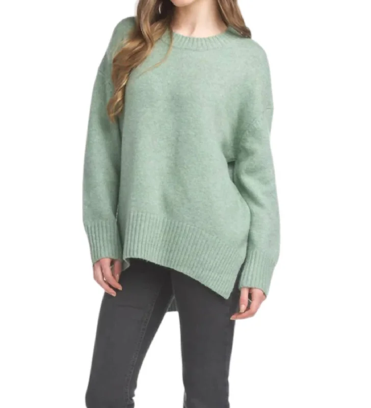 Casual Apparel For Women Easy Elegance Sales Ribbed Sweater In Green