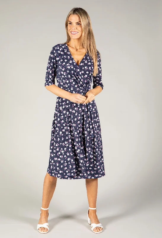 Women's Transitional Clothes Style Revolution Dainty Polka Dot Floral Dress