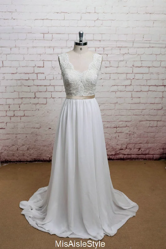 Fashionable Women's Outfit Relaxed Style Deals Low Back Wedding Dress