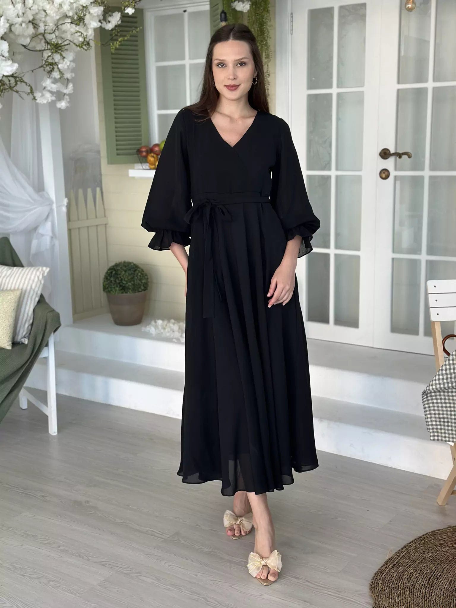 Comfortable Women's Attire Fashion Sale Black Solid Dress
