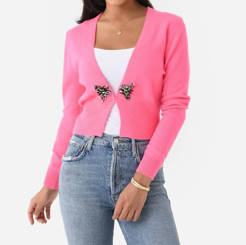 Women's Transitional Attire Hot Brand Discounts Pismo Beach Cardigan In Hot Pink