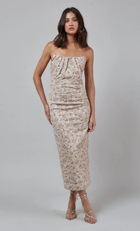 Women's Fashionable Clothing Sets Smart Casual Deals Beige Corset Textured Midi Dress Women's Fashionable Clothing Sets Smart Casual Deals Beige Corset Textured Midi Dress