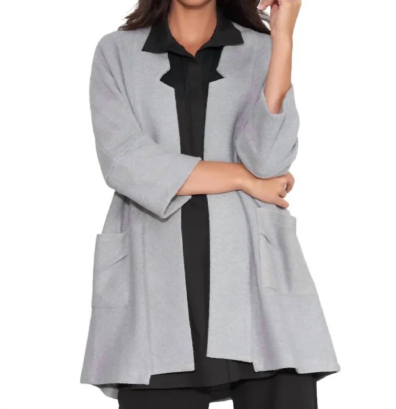 Sustainable Women's Apparel Trend Leading Collection Cozy Up Coat In Medium Gray