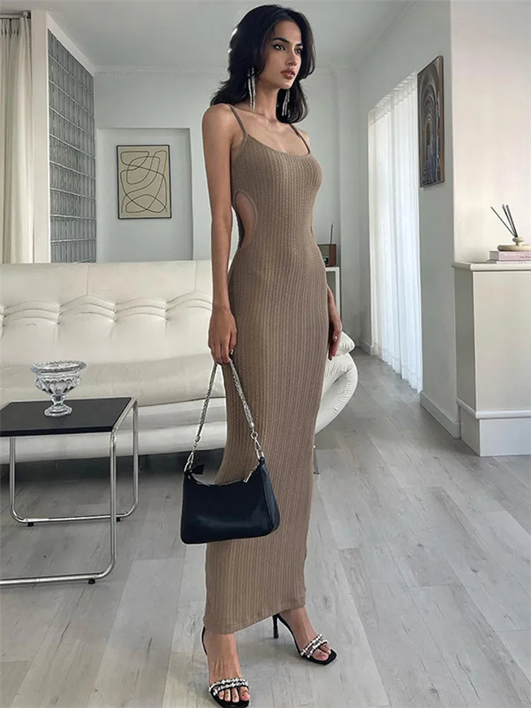 Women's Holiday Clothing Huge Price Cut FashionSierra - Skinny Bodycon Side Cut Out Spaghetti Strap Party Summer Maxi Dress Women's Holiday Clothing Huge Price Cut FashionSierra - Skinny Bodycon Side Cut Out Spaghetti Strap Party Summer Maxi Dress