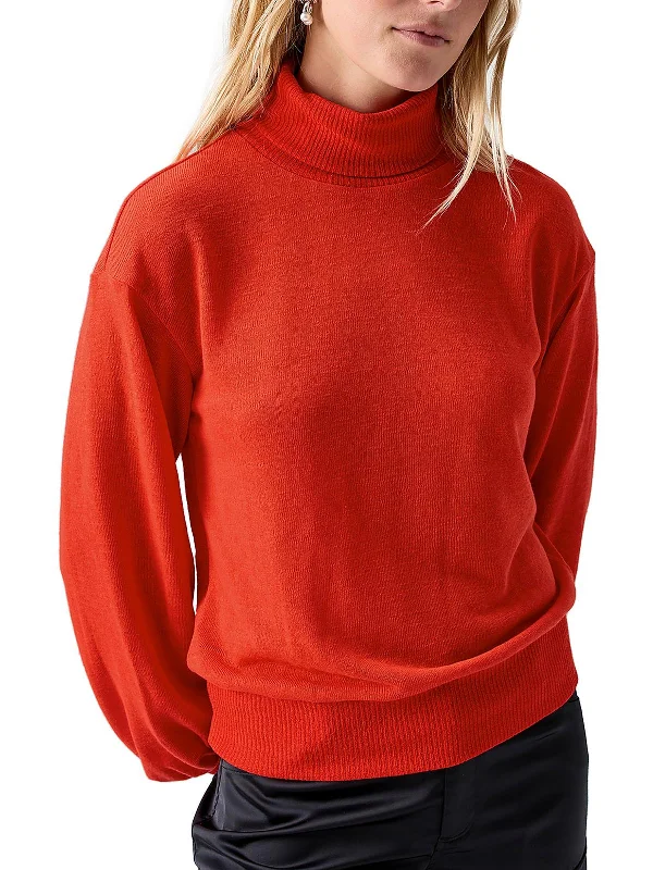 Timeless Women's Apparel Affordable Luxury Fashion Womens Ruched Ribbed Trim Turtleneck Sweater