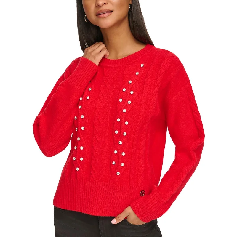 Classic Women's Clothing Styles Clearance Sale, All Cheap Womens Cable Knit Embellished Pullover Sweater