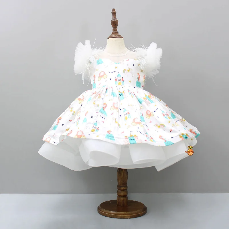 Women's Elegant Apparel Classic Chic Deals Little Princess Printed White Dress