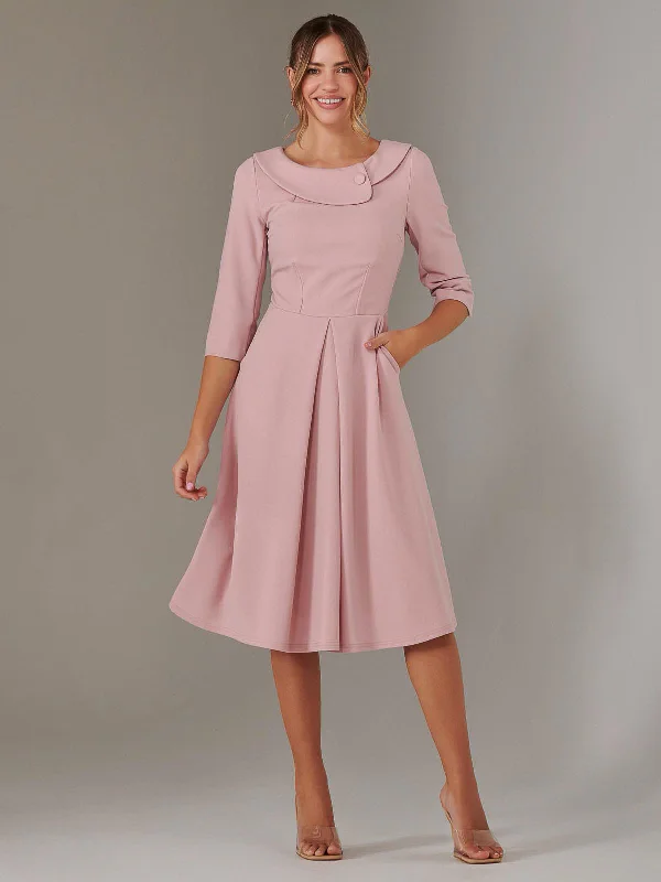 Women's Outdoor Attire Premium Style Offers Sloan 3/4 Sleeve Midi Dress, Dusty Pink