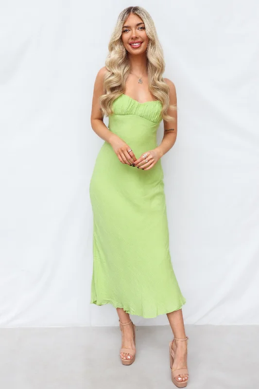 Women's Formal Event Outfit Limited Time Deal Splice Maxi Dress - Lime