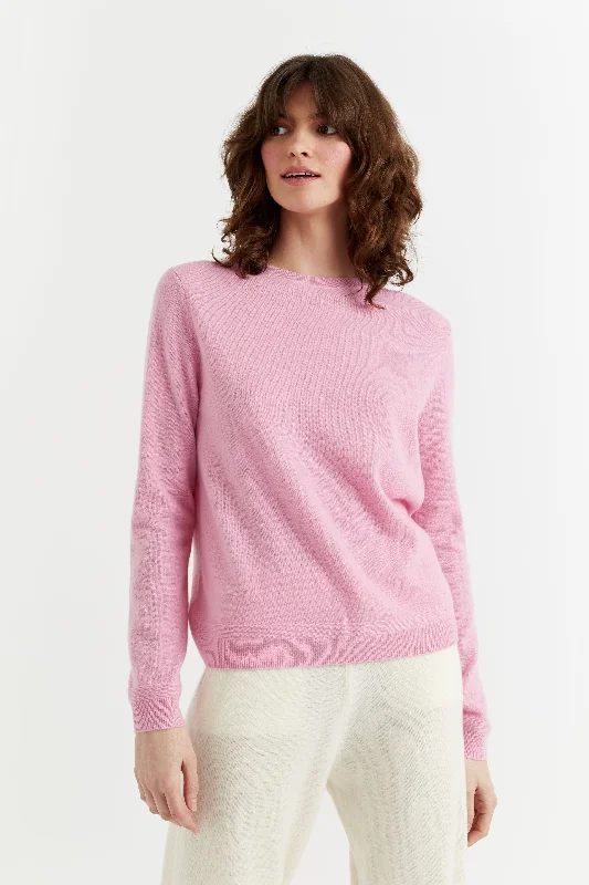 Comfortable Women's Clothes Massive Savings Candy-Pink Cashmere Crew Sweater