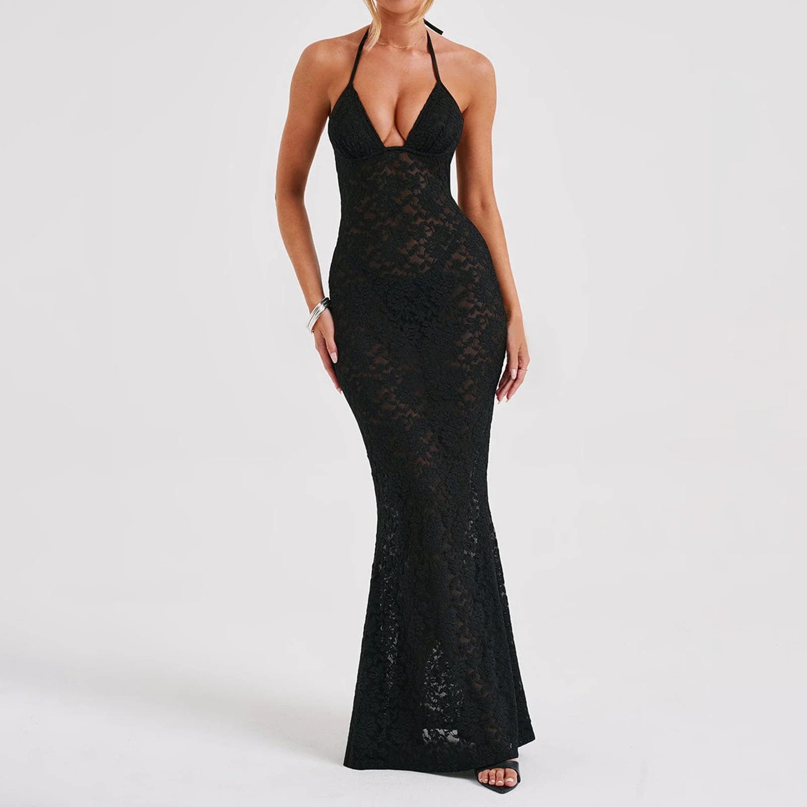 Women's Clothing Flash Sale Fever FashionSierra - See Through Backless Black Spaghetti Strap Sleeveless Club Party Long Maxi Dress Women's Clothing Flash Sale Fever FashionSierra - See Through Backless Black Spaghetti Strap Sleeveless Club Party Long Maxi Dress