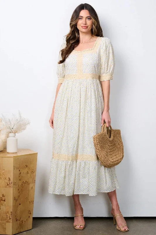 Women's Floral Print Outfit Summer Deals Miranda modest midi in blue-final sale