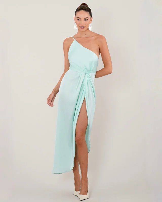 Women's Casual Outfit Classy Style Discounts Nadia Satin Midi Dress - Mint