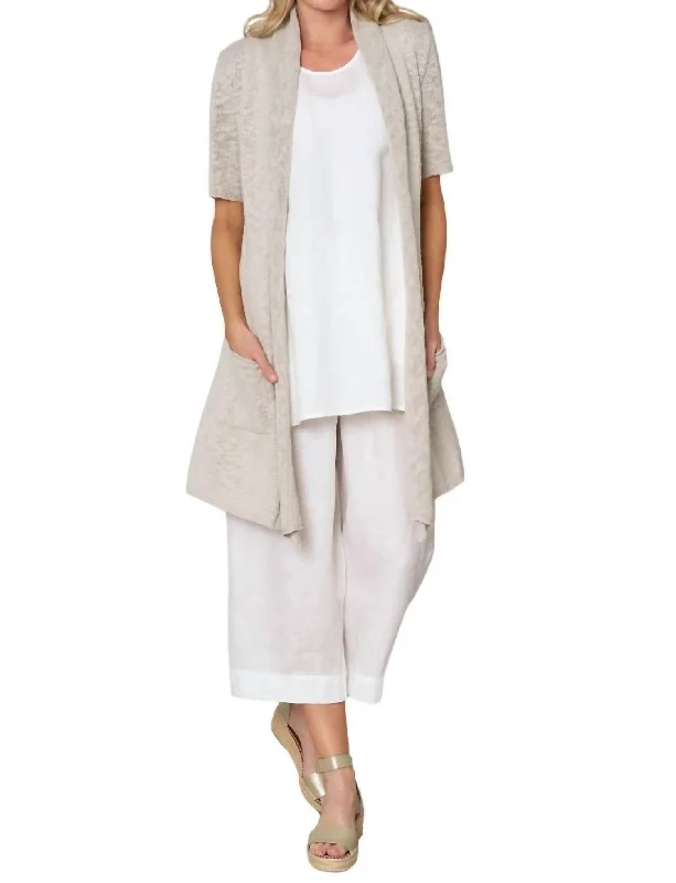 Women's Relaxed Clothes Latest Fashion No Regrets Cardigan In Flax