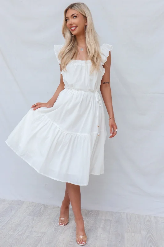 Affordable Luxury Women's Garments Browse Our Top Products Kenzie Midi Dress - White