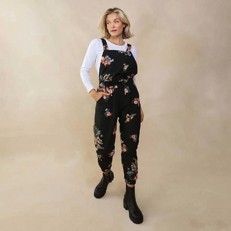 Women's Everyday Attire Shop Sales Rose Black Classic Overall Jumpsuit