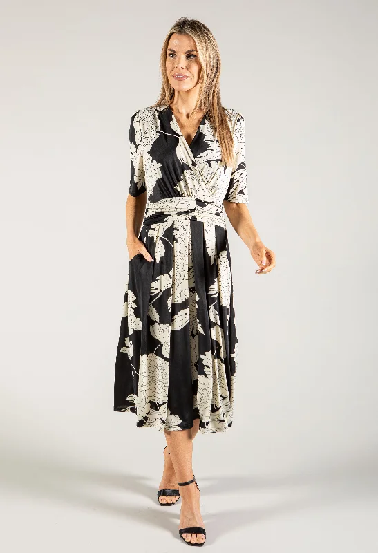 Women's Seasonal Attire Hot Sale Wrap Bodice Floral Dress