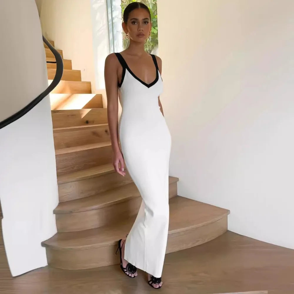 Women's Transitional Attire Affordable Trendy Fashion Patchwork Summer Elegant Strap Slim Stylish Maxi Dress Women's Transitional Attire Affordable Trendy Fashion Patchwork Summer Elegant Strap Slim Stylish Maxi Dress
