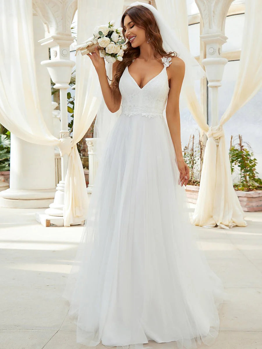 Women's Vintage-Inspired Outfit Shop Sale Items Elizabeth double V neck Wedding dress in ivory wide Women's Vintage-Inspired Outfit Shop Sale Items Elizabeth double V neck Wedding dress in ivory wide