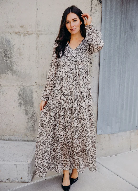 Women's Luxury Garments Best Deals Of The Season September modest maxi dress in silvered harmony