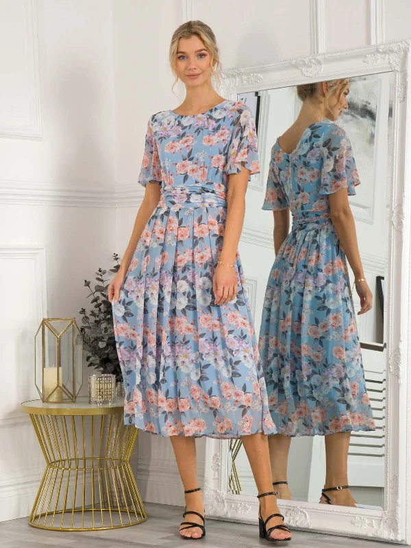 Women's Everyday Clothes Cozy Comfort Style Sale Jolie Moi Mabilie Chiffon Maxi Dress, Blue Floral Women's Everyday Clothes Cozy Comfort Style Sale Jolie Moi Mabilie Chiffon Maxi Dress, Blue Floral