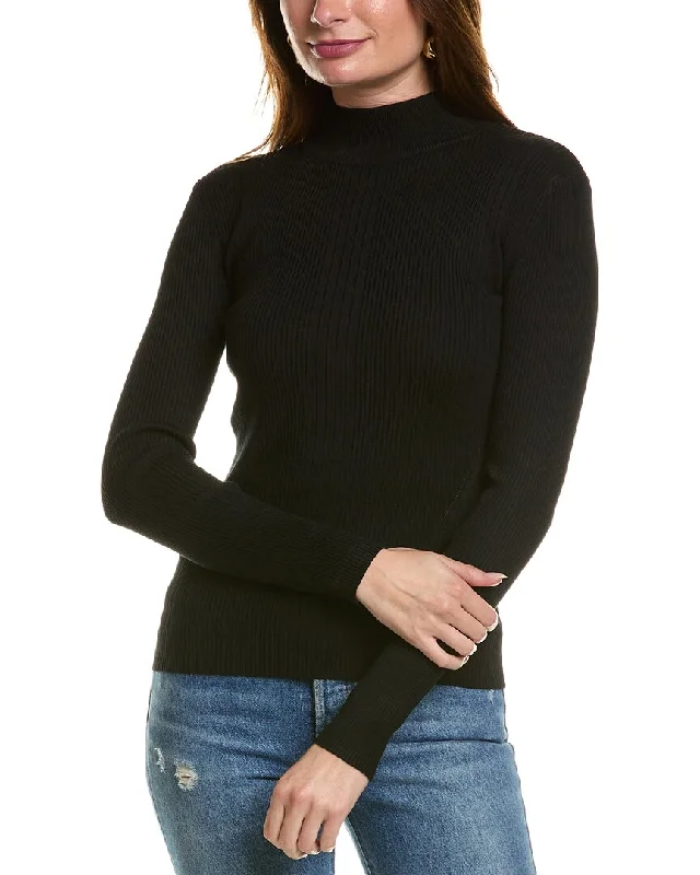 Women's High-Fashion Clothes Chic Trends Unveiled T Tahari Mock Neck Sweater