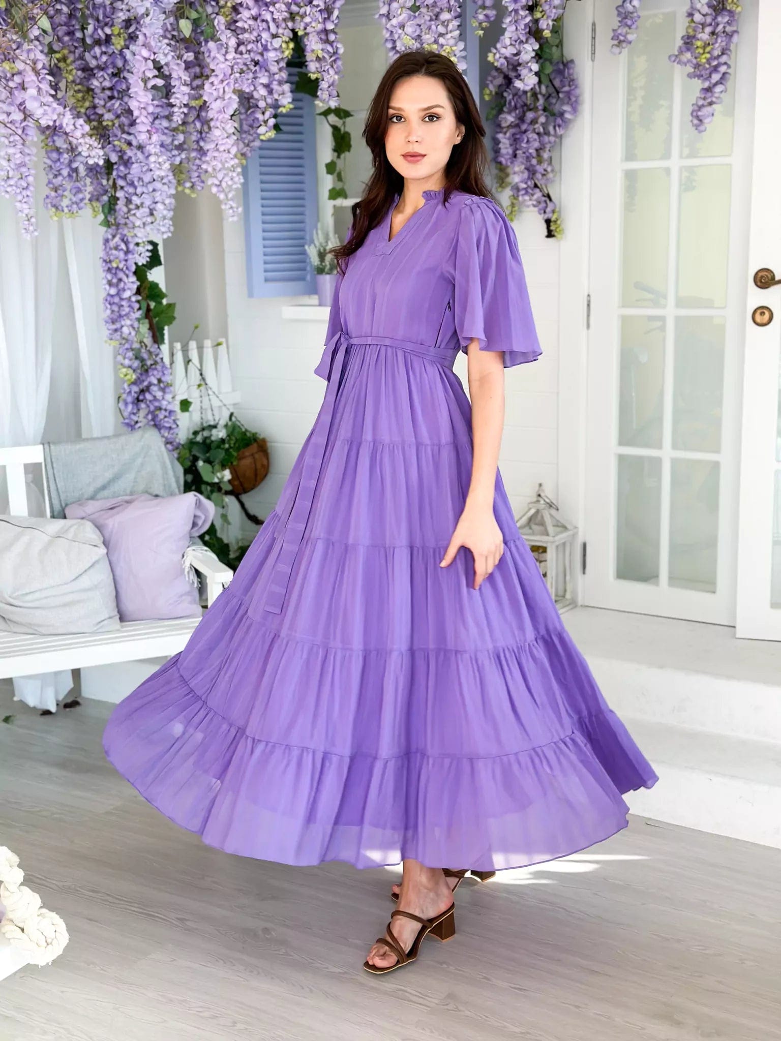 Women's Comfortable Apparel Minimalist Fashion Sale Amethyst Lilac Long Dress