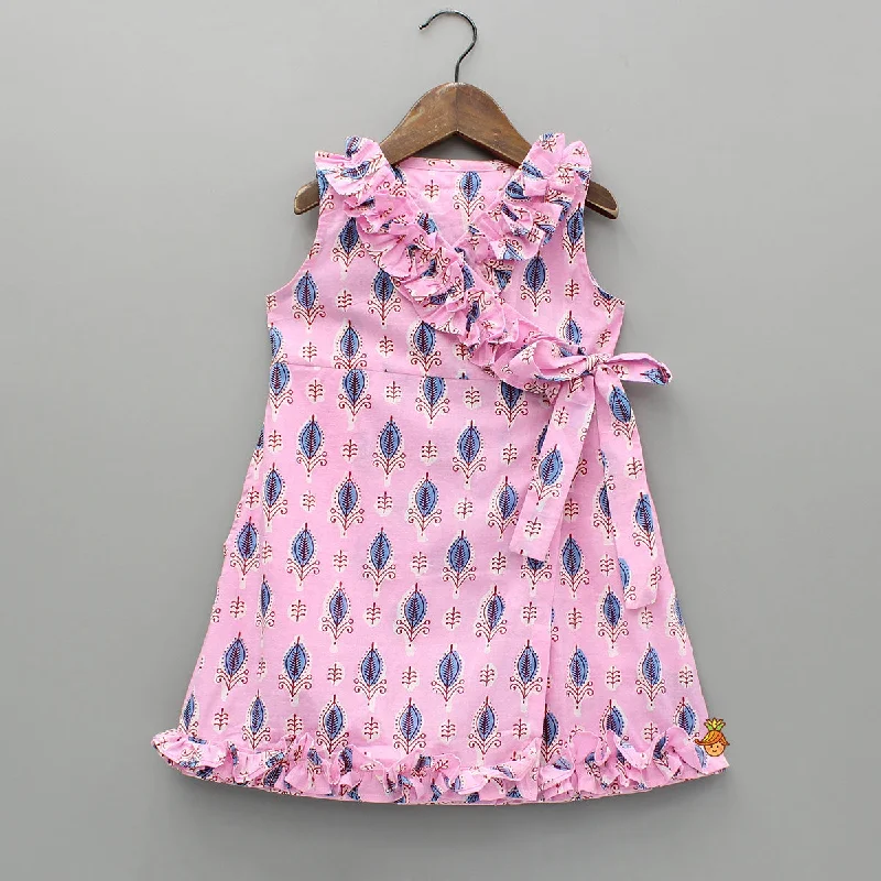 Comfortable Lounge Clothing Flash Sale Now Print Wrap Around Dress