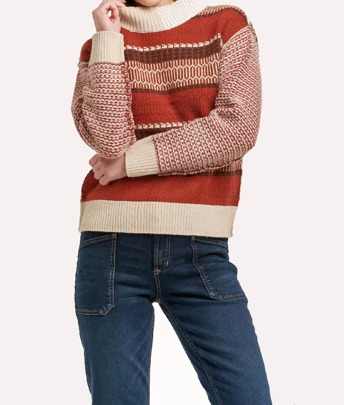 Women's Plus-Size Garments Chic Style, Always In Vogue Barbara Gingerbread Sweater In Multi